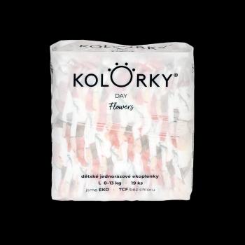 KOLORKY DAY - kvety - L (8-13kg) jednorazové eko plienky 19 ks