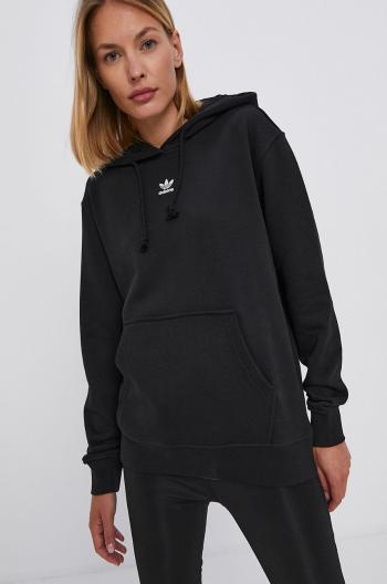 Bavlnená mikina adidas Originals H06619 dámska, čierna farba, jednofarebná