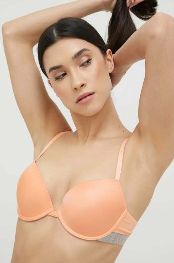 Podprsenka Emporio Armani Underwear oranžová farba, jednofarebný