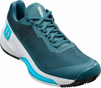 Wilson Rush Pro 4.0 Clay Mens Tennis Shoe White/Blue Coral/Blue Atoll 45 1/3