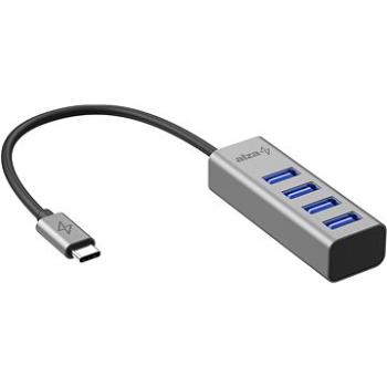 AlzaPower AluCore USB-C (M) na 4× USB-A (F) vesmírno-sivá (APW-HCA4A1Y)