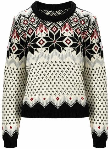 Dale of Norway Vilja Womens Knit Sweater Black/Off White/Red Rose L Sveter