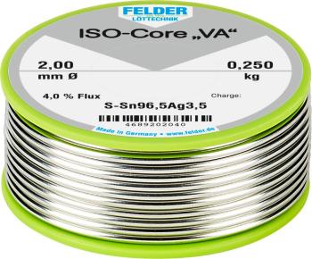 Felder Löttechnik ISO-Core "VA" spájkovací cín cievka Sn96,5Ag3,5 0.250 kg 2 mm