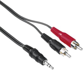 Hama 78479 cinch / jack audio prepojovací kábel [2x cinch zástrčka - 1x jack zástrčka 3,5 mm] 3.00 m čierna