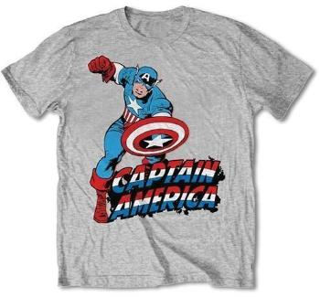 Marvel Tričko Comics Simple Captain America Grey 2XL