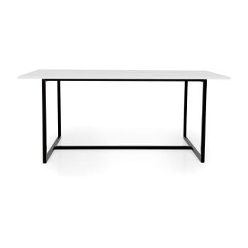 Biely jedálenský stôl s čiernou kovovou podnožou Tenzo Mello