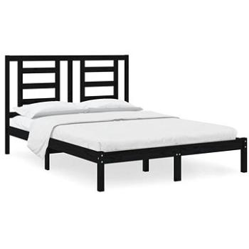 Rám postele čierny masívna borovica 135 × 190 cm Double, 3104327