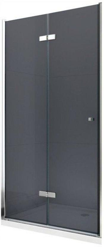 MEXEN - LIMA skladacie dvere 90x190 cm 6mm, chróm, grafit sa stenovým profilom 856-090-000-01-40