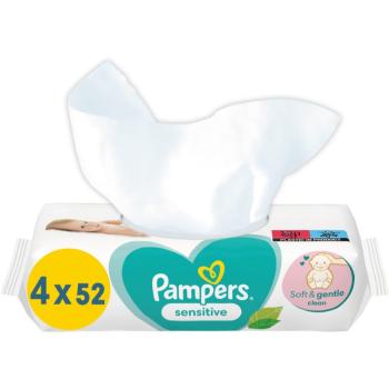 Pampers Sensitive detské jemné vlhčené obrúsky pre citlivú pokožku 4x52 ks