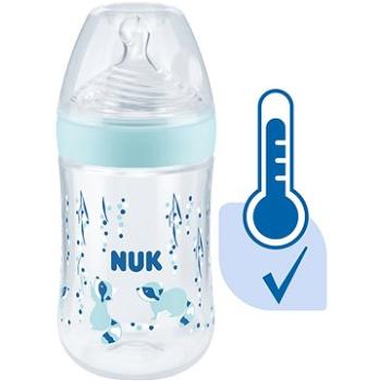 NUK Nature Sense dojčenská fľaša s kontrolou teploty 260 ml tyrkys