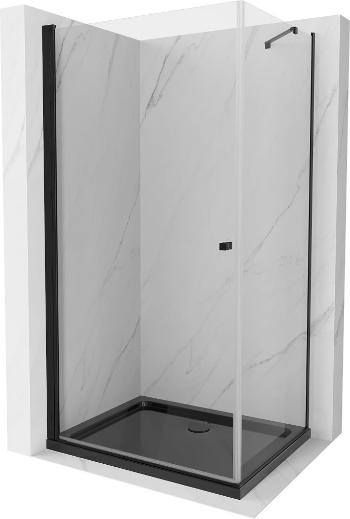 MEXEN/S - Pretória sprchovací kút 80x120 cm, transparent, čierna + sprchová vanička vrátane sifónu 852-080-120-70-00-4070B