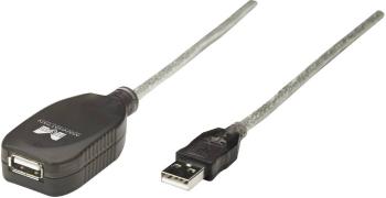 Manhattan #####USB-Kabel USB 2.0 #####USB-A Stecker, #####USB-A Buchse 5.00 m priehľadná