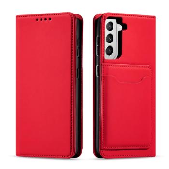 MG Magnet Card knižkové kožené puzdro na Samsung Galaxy S22, červené