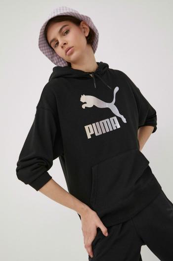 Mikina Puma 534695 dámska, čierna farba, s potlačou