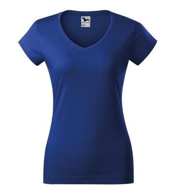 MALFINI Dámske tričko Fit V-neck - Kráľovská modrá | XS