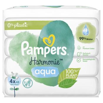 Pampers Harmonie Aqua vlhčené obrúsky 4 balenie = 192 obrúskov