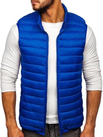 Modrá pánska prešívaná vesta bez kapucne Bolf LY32
