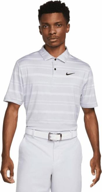 Nike Dri-Fit Tour Mens Striped Golf Polo Oxygen Purple/Football Grey/Black L