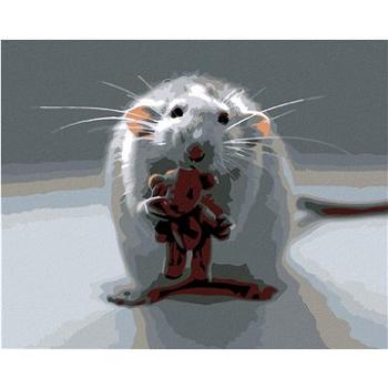 Maľovanie podľa čísel – Biela myška s medvedíkom (HRAmal00614nad)