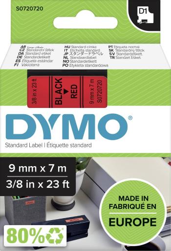 páska do štítkovača  DYMO D1 40917  Farba pásky: červená Farba písma:čierna 9 mm 7 m