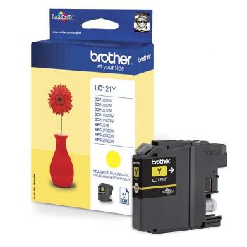 Brother originál ink LC-121Y, yellow, 300str., Brother DCP-J552DW,  MFC-J470DW, žltá