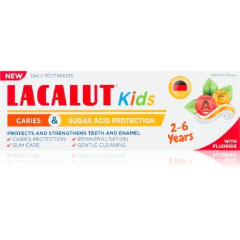 Lacalut Kids Caries and Sugar Acid Protection detská zubná pasta 2-6y 55 ml