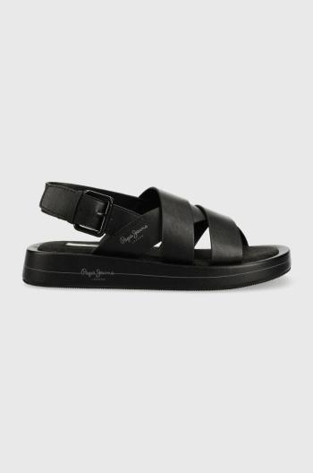 Sandále Pepe Jeans SUMMER dámske, čierna farba, na platforme, PLS90578