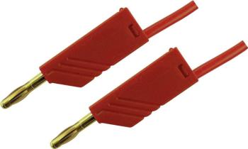 4mm PVC-test lead, on both sides stackable plugs - Au, 2,5mm², 200 cm