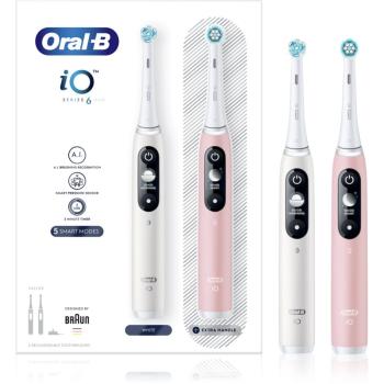Oral B iO6 DUO inteligentná čistiaca kefka na zuby White & Pink Sand 2 ks