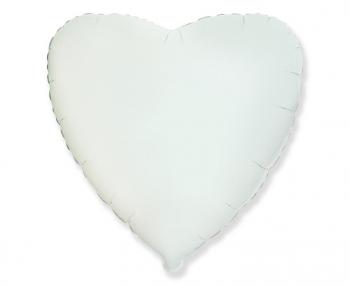 Flexmetal Fóliový balón Srdce saten - Biele 43 cm