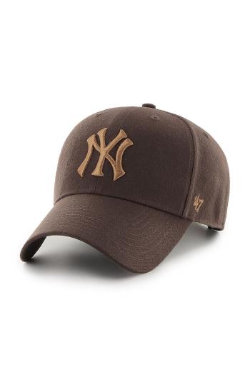 Čiapka 47 brand MLB New York Yankees hnedá farba, s nášivkou, B-MVPSP17WBP-BWC