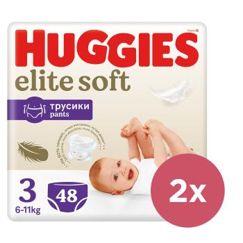 2x HUGGIES® Elite Soft Pants Nohavičky plienkové jednorázové 3 (6-11 kg) 48 ks