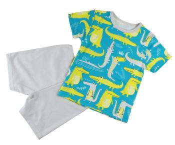 Chráněné dílny AVE Strážnice Detské pyžamo s krátkym rukávom s krokodýlmi - 110 cm