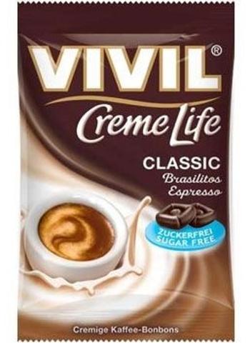Vivil Bonbons creme life classic drops Brasilitos s kávovou príchuťou bez cukru 110 g