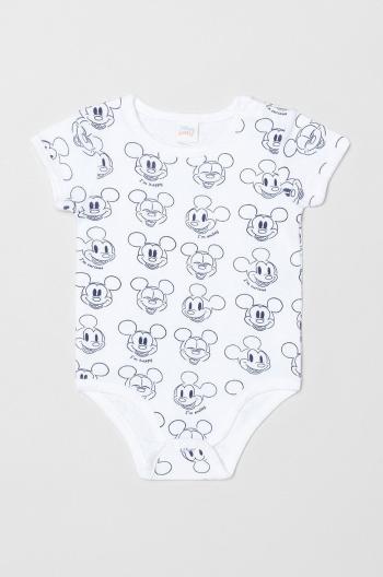 Bavlnené body pre bábätká OVS X Disney (2-pak) biela farba