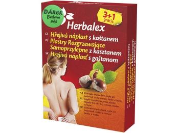 Herbalex Hrejivá náplasť s gaštanom 3+1 grátis + darček bedrový pás 4 ks