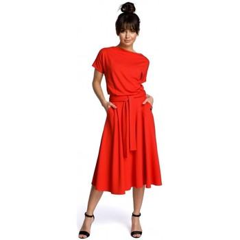 Be  Šaty B067 Roztiahnuté šaty - červené  viacfarebny