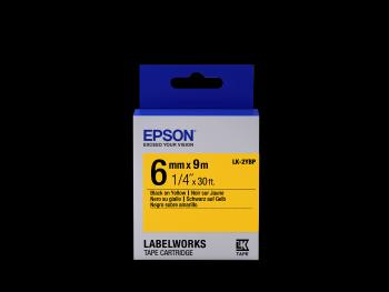 Epson LabelWorks LK-2YBP C53S652002 6mm x 9m, čierna tlač / pastelovo žltý podklad, originálna páska