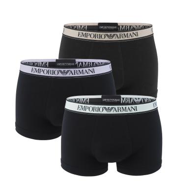 EMPORIO ARMANI - boxerky 3PACK stretch cotton nero con colore logo Armani - limited edition-M (81-85 cm)