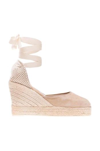 Semišové espadrilky Manebi Wedge Espadrilles béžová farba, M 1.1 WV