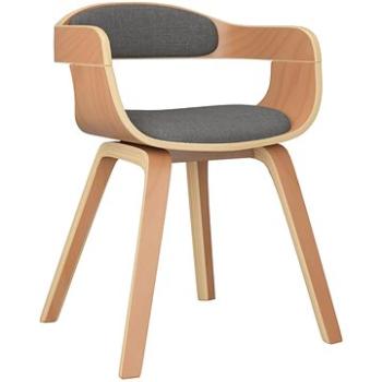 Jedálenské stoličky svetlosivé ohýbané drevo a textil, 3092375