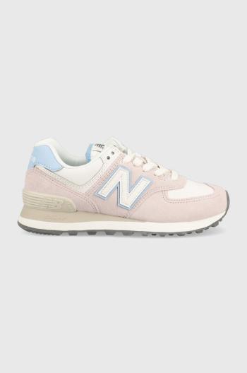 Tenisky New Balance WL574QC ružová farba