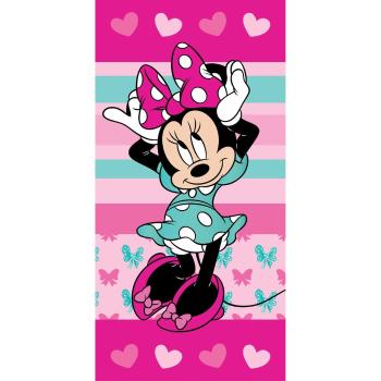 Jerry Fabrics Detská osuška s potlačou - Minnie - Hearts | 70 x 140 cm