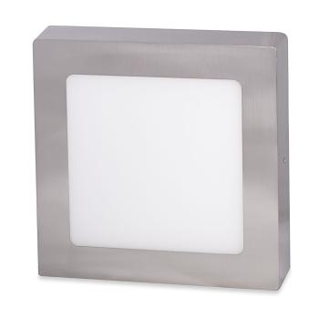 Ecolite Strieborný prisadený LED panel hranatý 225 x 225mm 18W Farba svetla: Denná biela LED-CSQ-18W/41/CHR