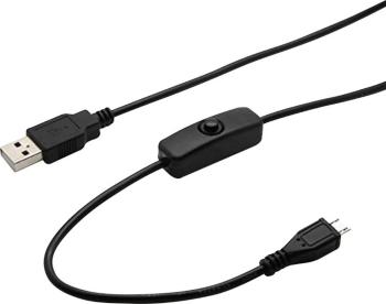Joy-it #####USB-Kabel USB 2.0 #####USB-A Stecker, #####USB-Micro-B Stecker 1.50 m čierna vr. spínače ZAP / VYP