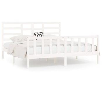 Rám postele biely masívne drevo 180 × 200 cm Super King, 3107629