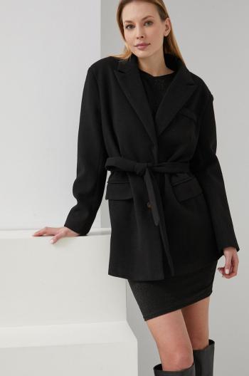 Kabát Answear Lab dámsky, čierna farba, prechodný,