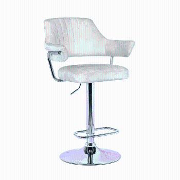 Barová stolička, béžová látka s efektom brúsenej kože, ACANTA