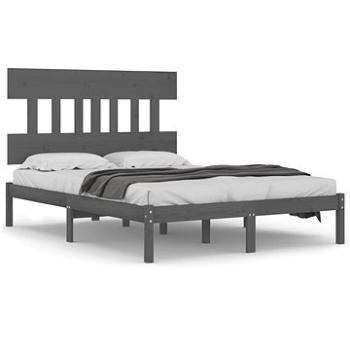 Rám postele sivý masívne drevo 150 × 200 cm King Size, 3104745