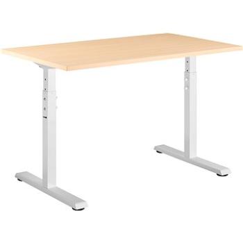 AlzaErgo Fixed Table FT1 biely + Stolová doska TTE-12 120 × 80 cm lamino breza (BUN)